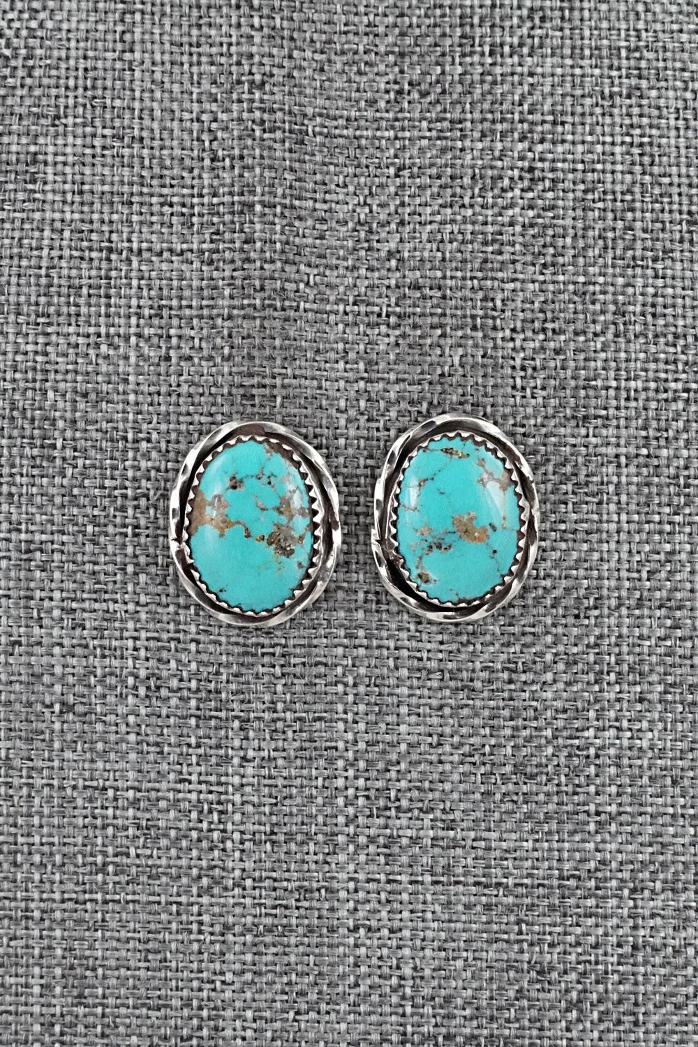 Turquoise & Sterling Silver Earrings - Ernest Hawthorne