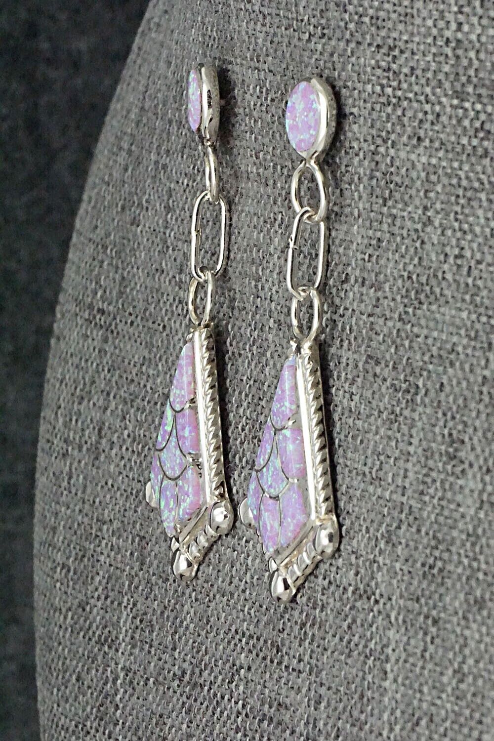 Opalite & Sterling Silver Inlay Earrings - Seoutewa