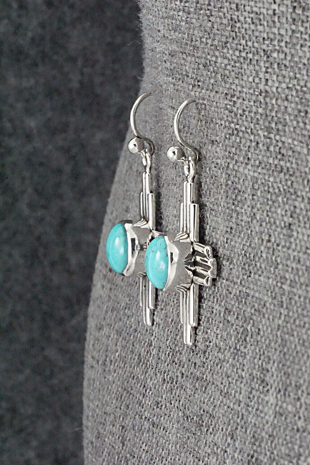 Turquoise & Sterling Silver Earrings - Raymond Coriz