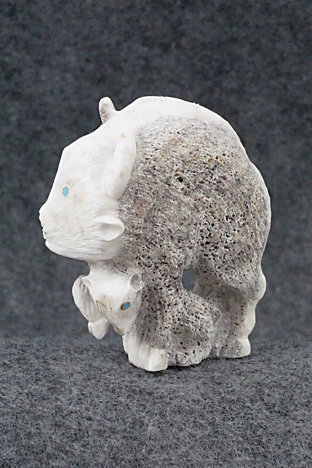 Buffalo and Calf Zuni Fetish Carving - Chris Peina