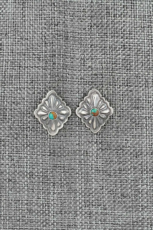 Turquoise & Sterling Silver Earrings - Terry Charlie