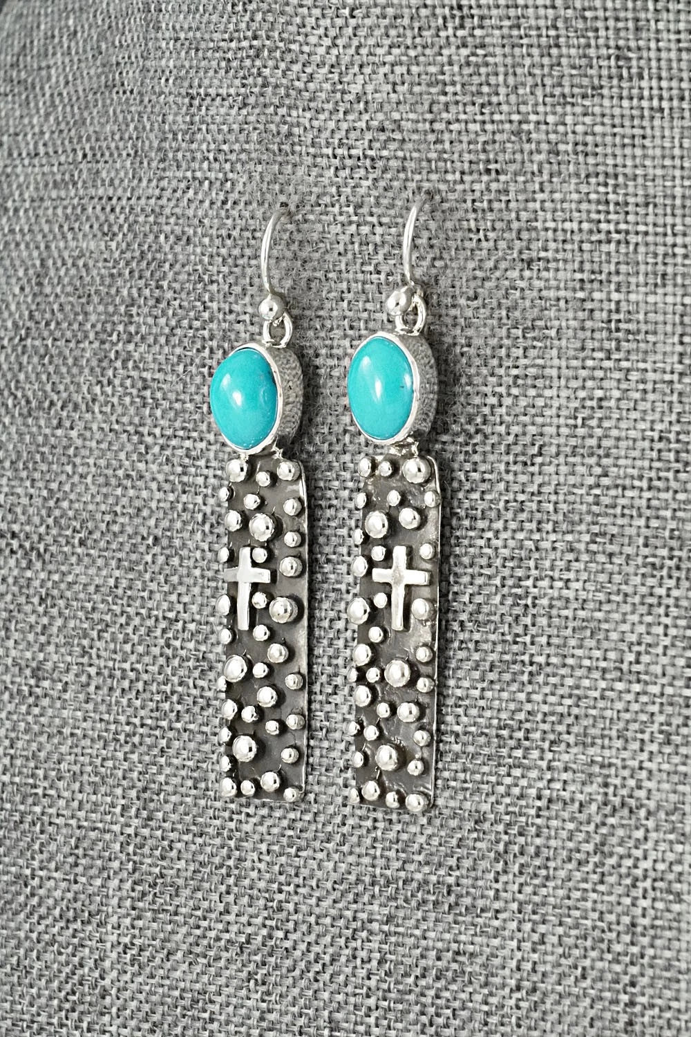 Turquoise & Sterling Silver Earrings - Raymond Coriz