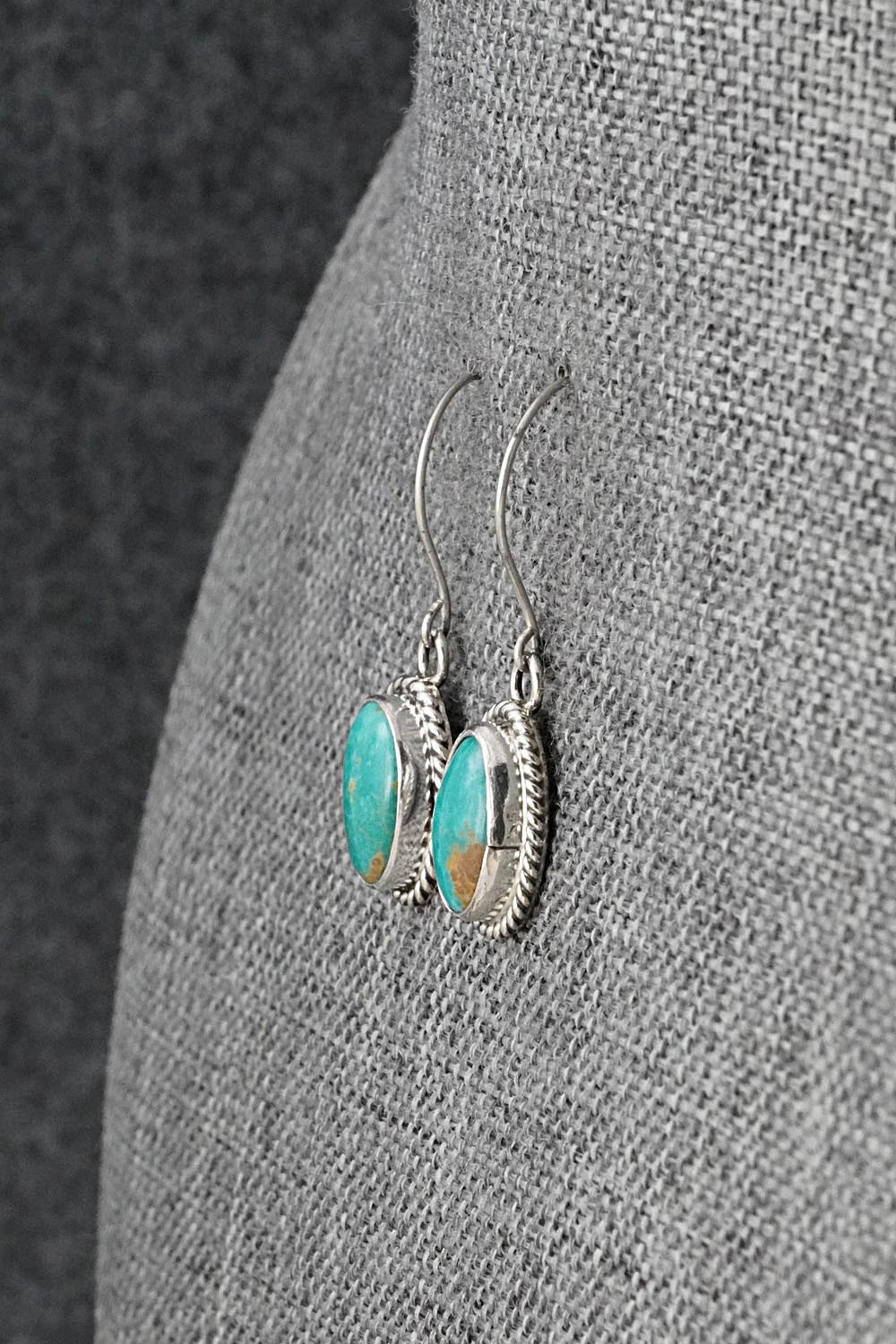 Turquoise & Sterling Silver Earrings - Eugene Gruber