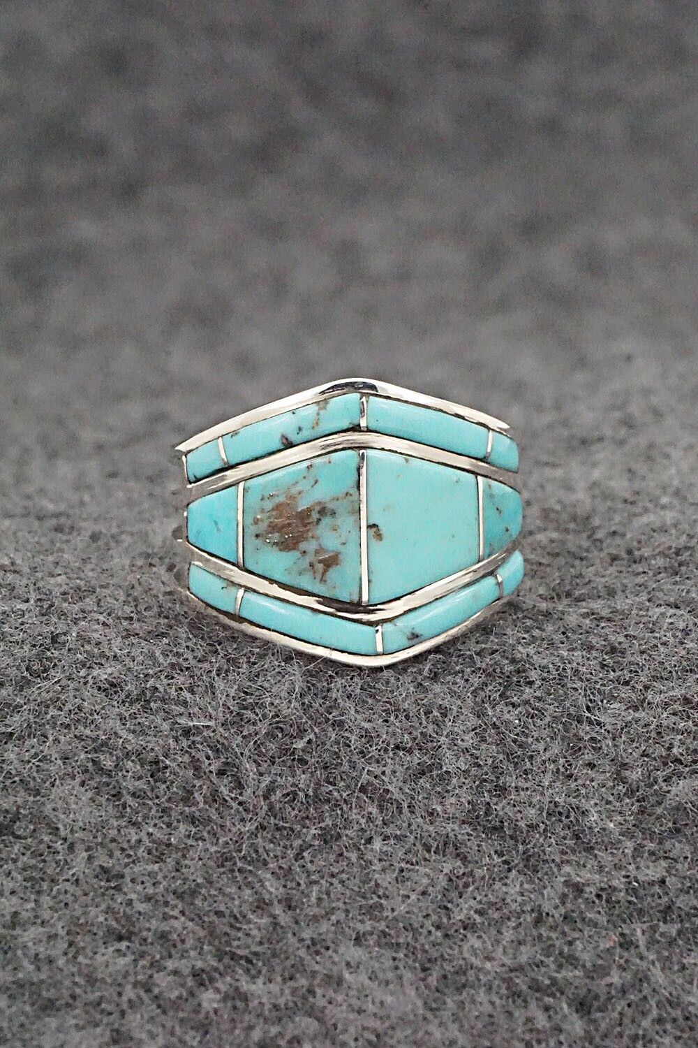 Turquoise & Sterling Silver Ring - Andrew Enrico - Size 9