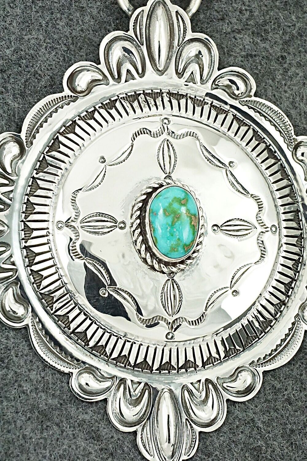 Turquoise & Sterling Silver Pendant - Roland Dixon