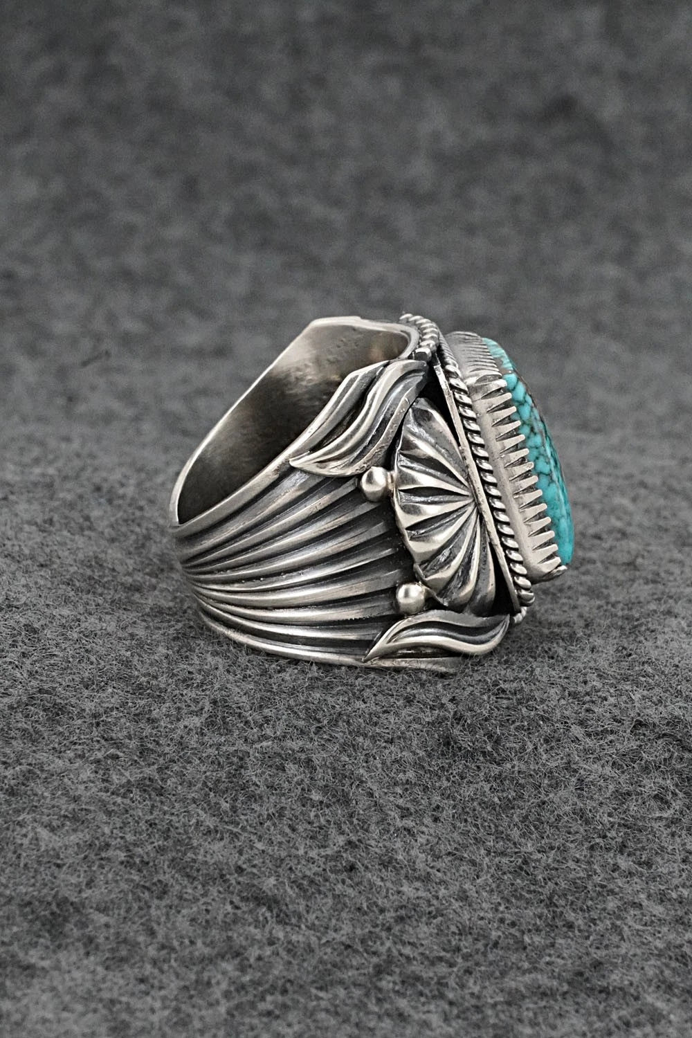 Turquoise & Sterling Silver Ring - Delbert Gordon - Size 13