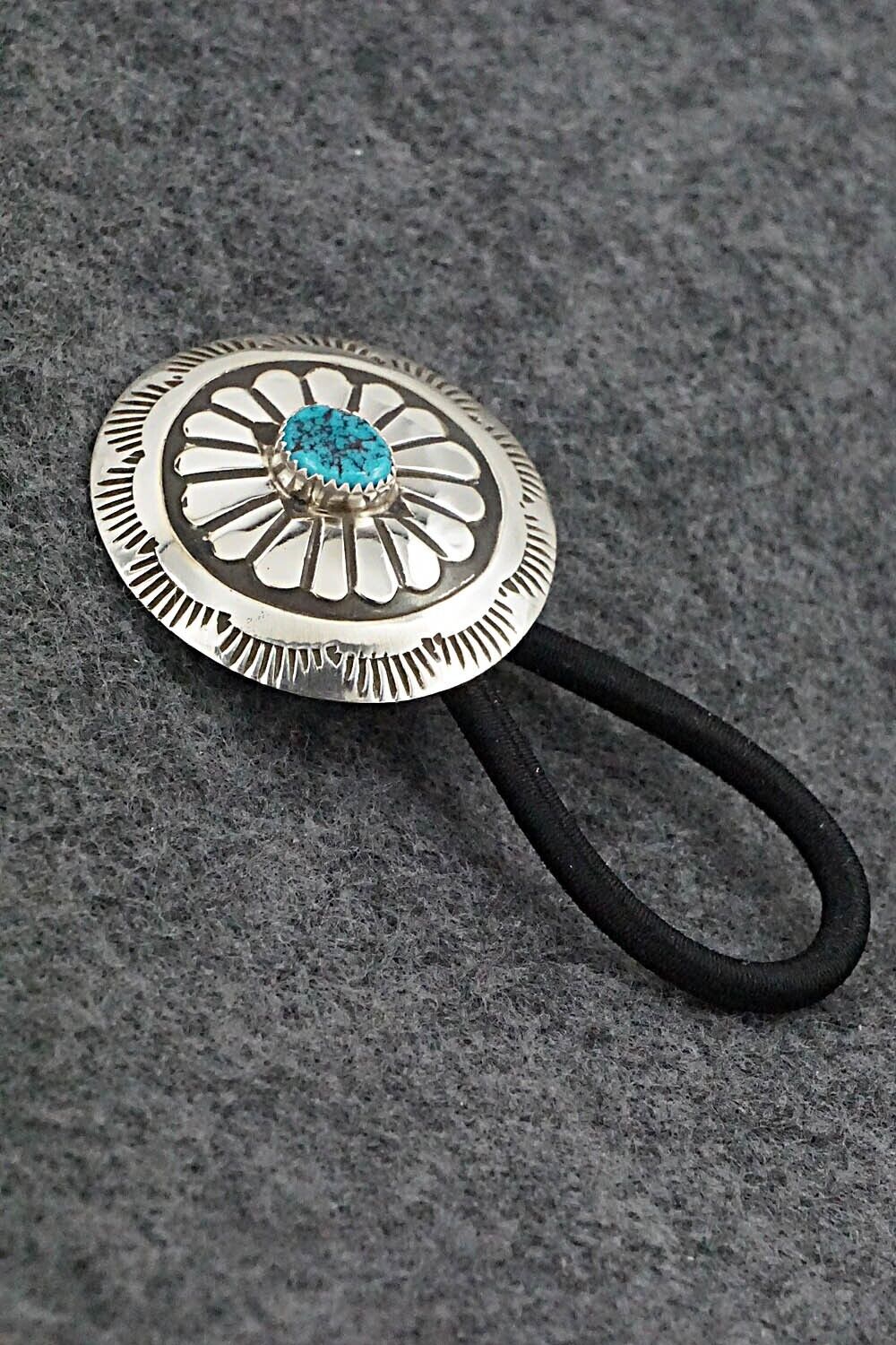 Turquoise & Sterling Silver Hair Tie - Jolene Begay