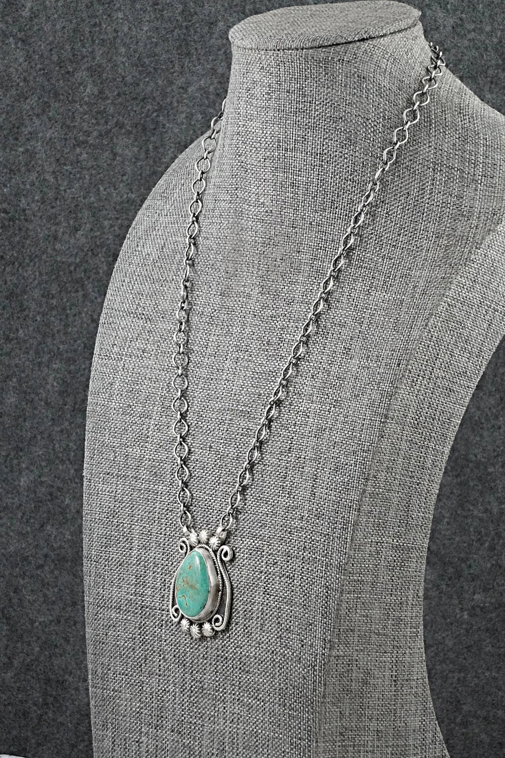 Turquoise & Sterling Silver Necklace - Cordell Platero