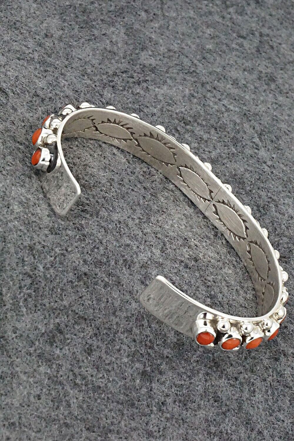 Coral & Sterling Silver Bracelet - Darlene Begay