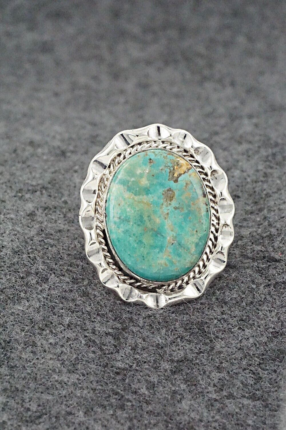 Turquoise & Sterling Silver Ring - Samuel Yellowhair - Size 9