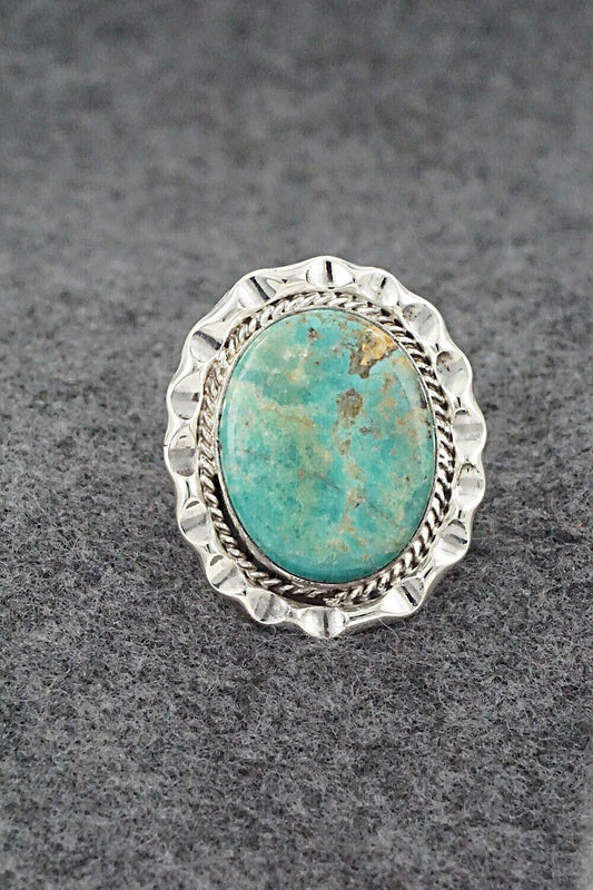 Turquoise & Sterling Silver Ring - Samuel Yellowhair - Size 9