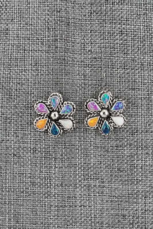 Opalite & Sterling Silver Earrings - Carol Lateyice