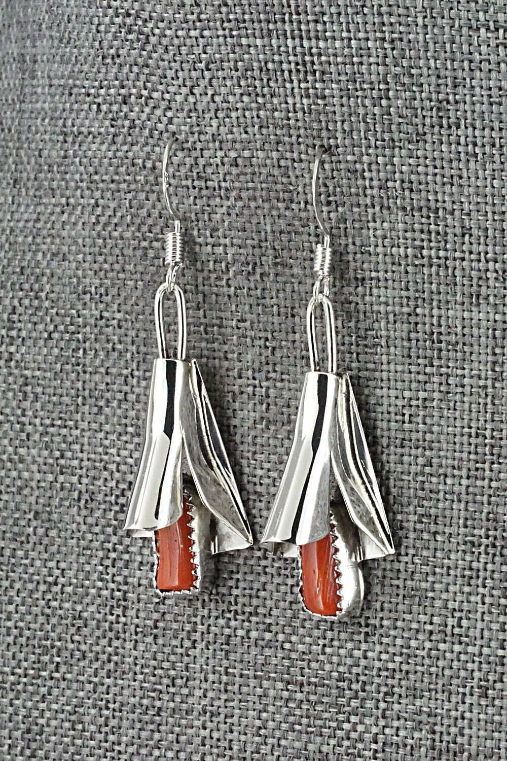 Turquoise, Coral & Sterling Silver Squash Blossom Set - Louise Yazzie