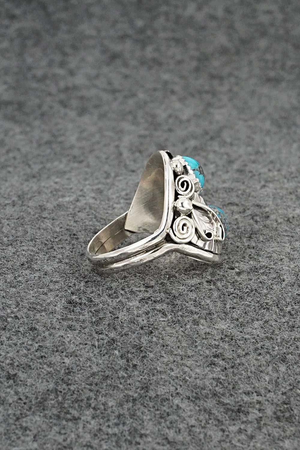 Turquoise & Sterling Silver Ring - Lorraine Brown - Size 11.5