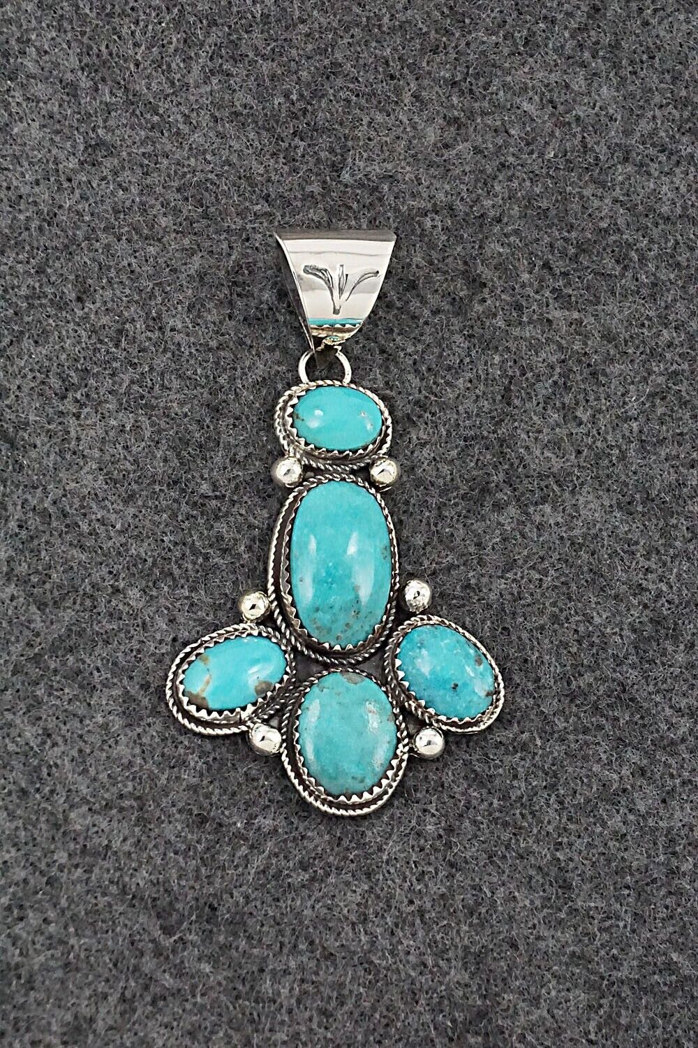 Turquoise & Sterling Silver Pendant - Ernest Hawthorne