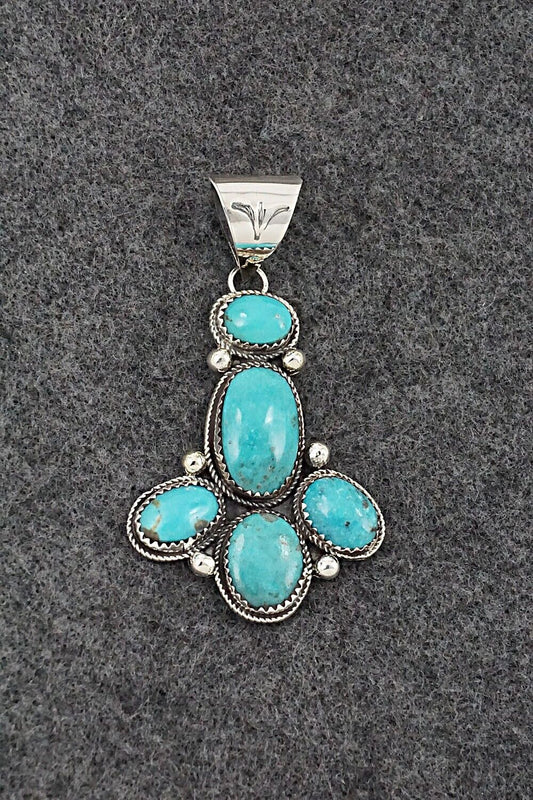 Turquoise & Sterling Silver Pendant - Ernest Hawthorne