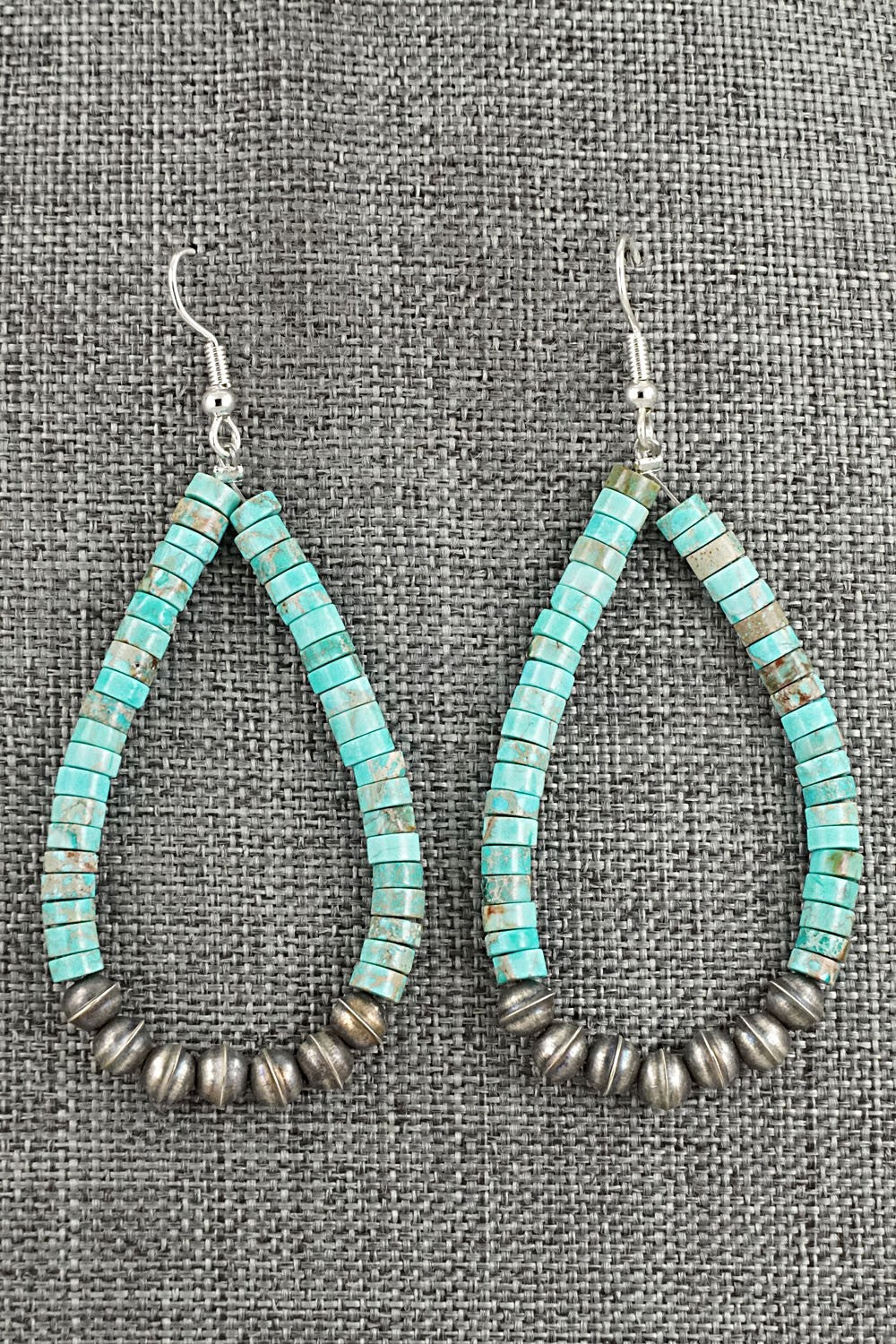 Turquoise & Sterling Silver Earrings - Quaylon Sam