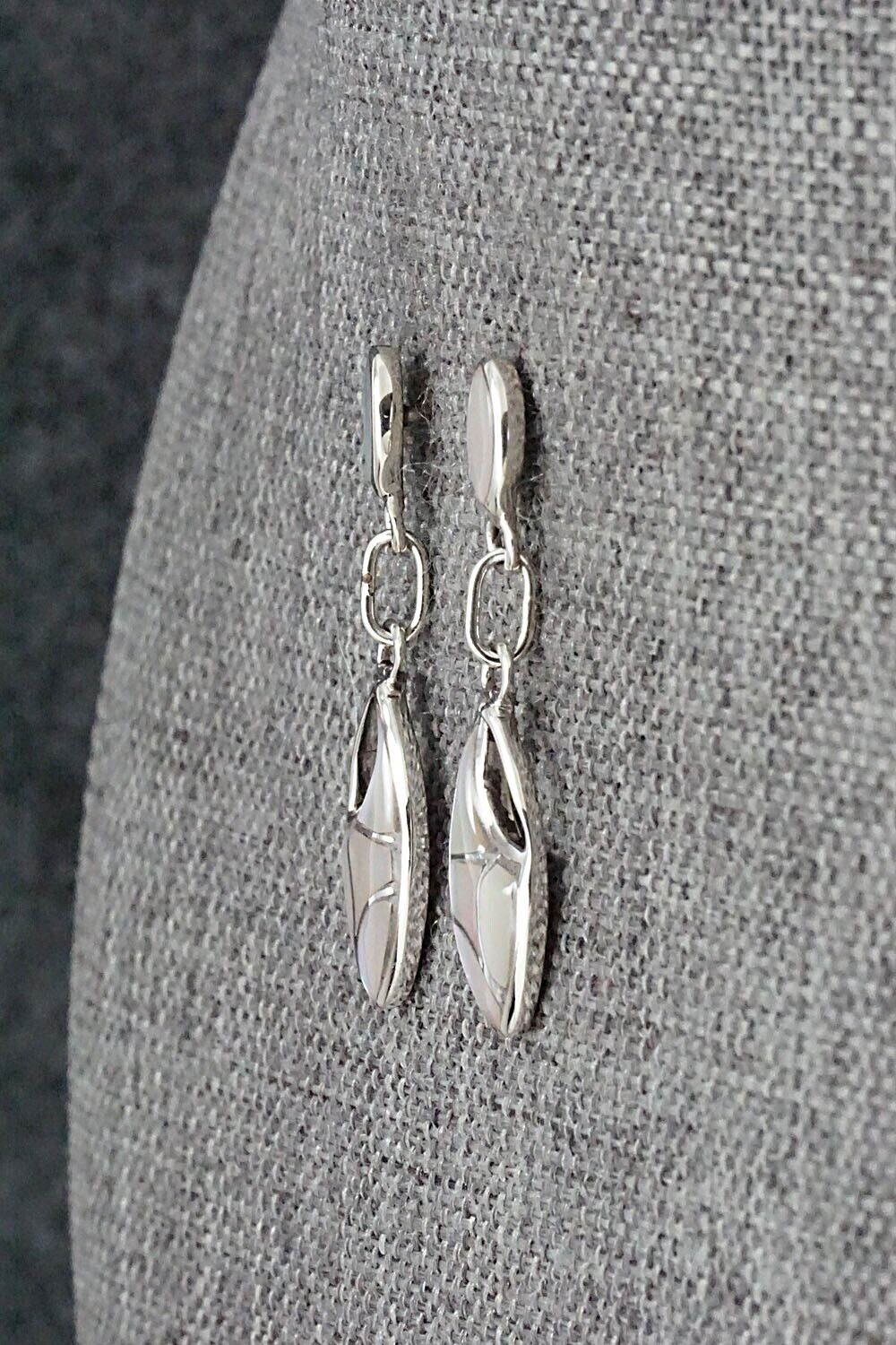 Mother of Pearl & Sterling Silver Inlay Earrings - Faye Leekya