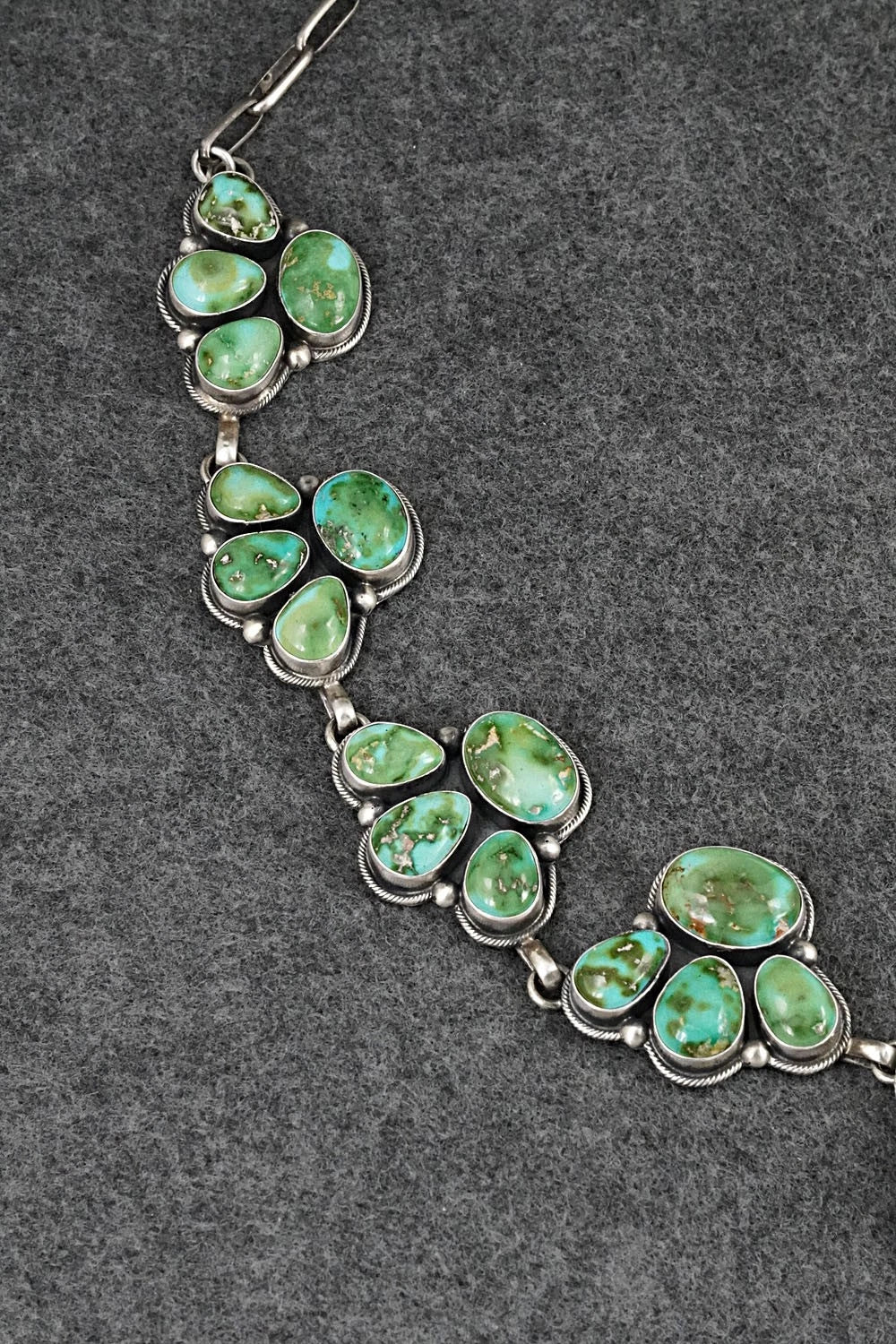 Turquoise & Sterling Silver Necklace and Earrings Set - Paul Livingston