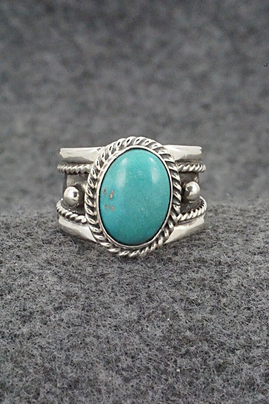 Turquoise & Sterling Silver Ring - Thomas Yazzie - Size 8.5