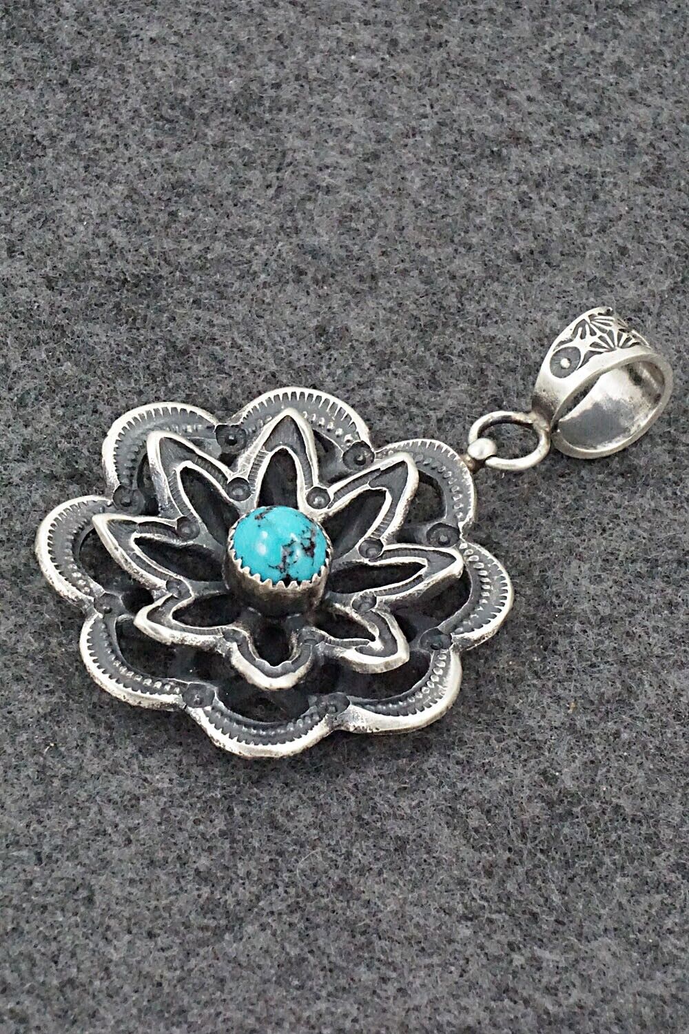 Turquoise & Sterling Silver Pendant - Kevin Billah