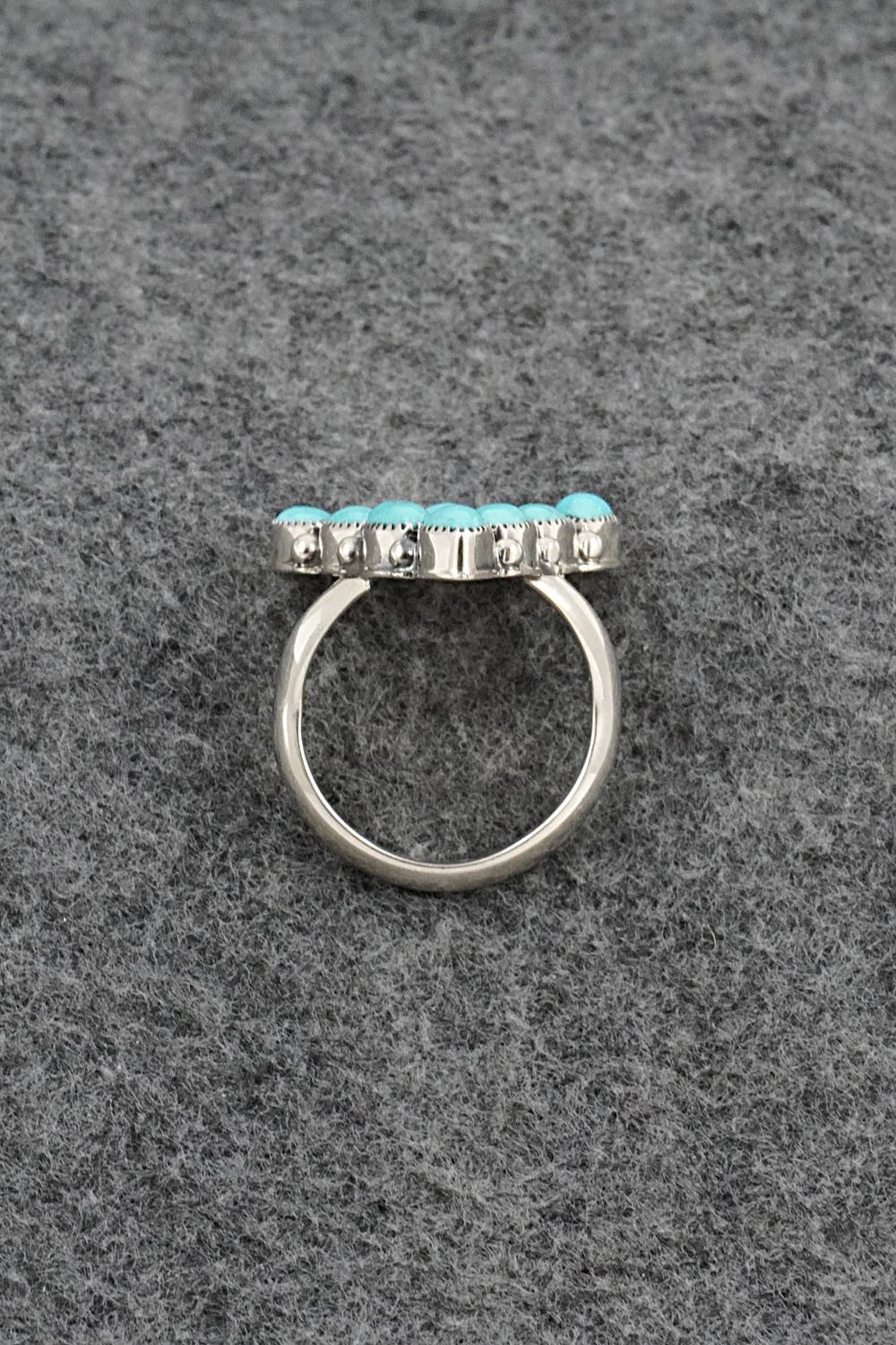 Turquoise & Sterling Silver Ring - Loretta Delgarito - Size 7.75