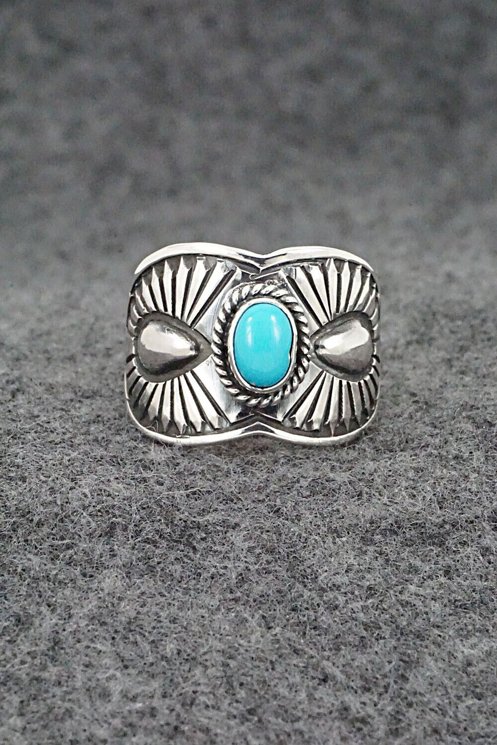 Turquoise & Sterling Silver Ring - Derrick Gordon - Size 9.5