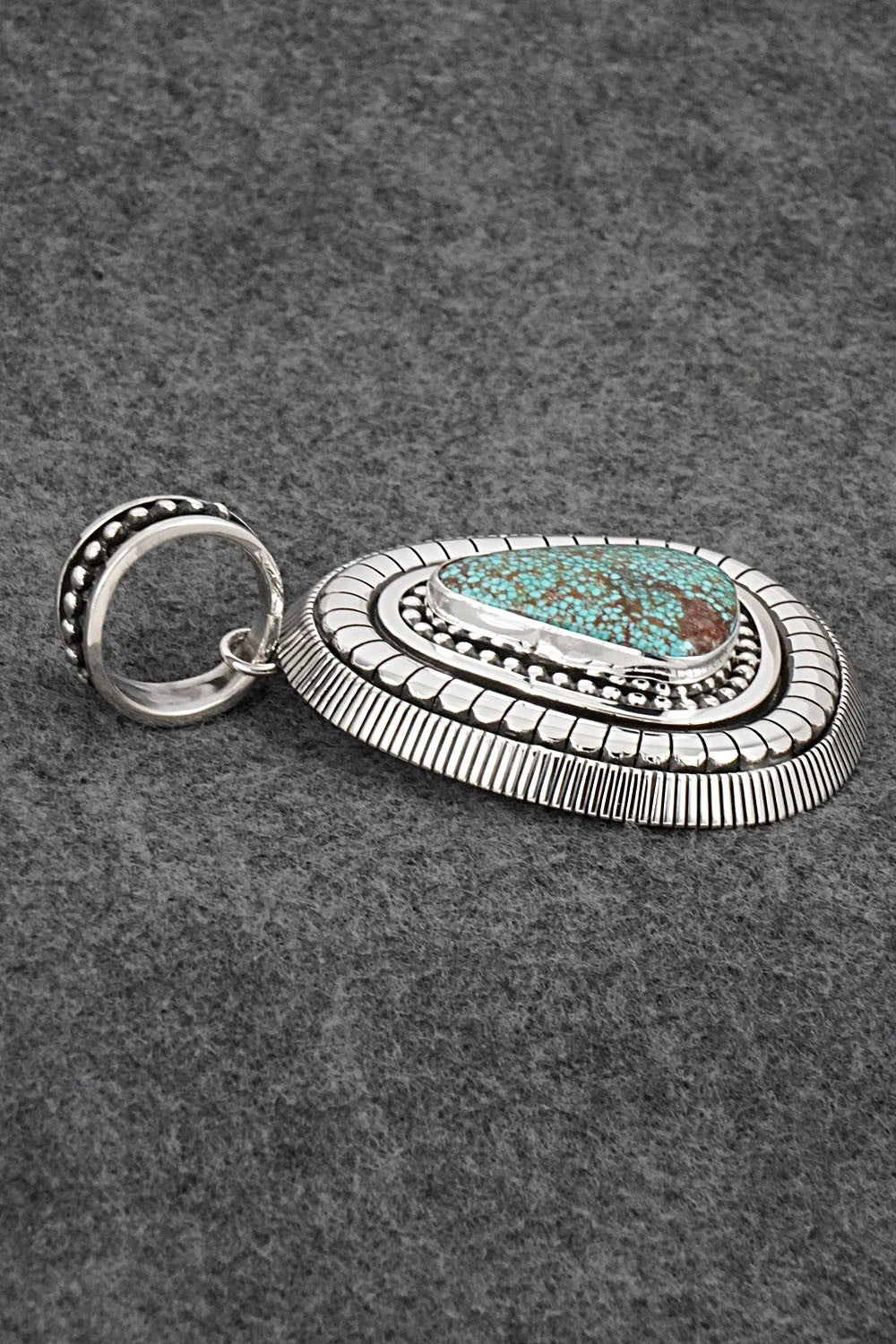 Turquoise and Sterling Silver Pendant - Jonathan Nez
