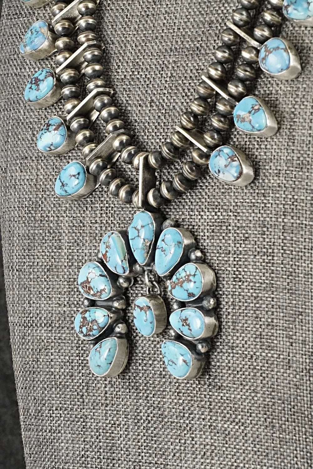Turquoise & Sterling Silver Squash Blossom Set - Darrin Livingston