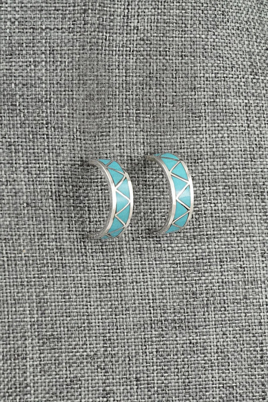 Turquoise & Sterling Silver Earrings - Claudine Haloo