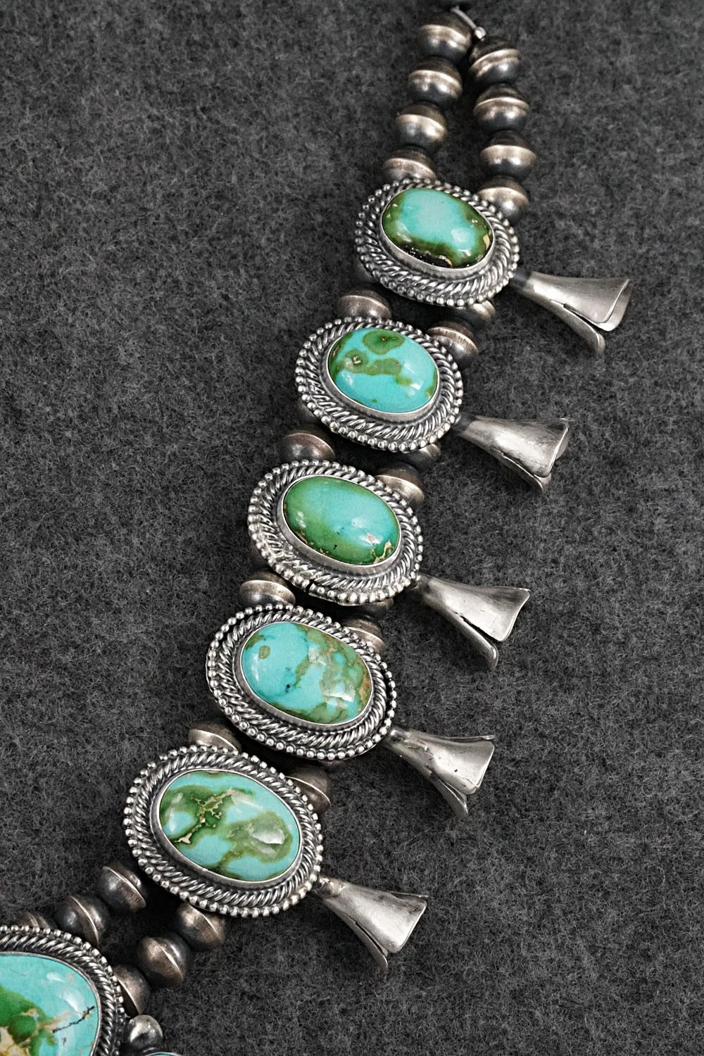 Turquoise & Sterling Silver Squash Blossom Set - Darrin Livingston