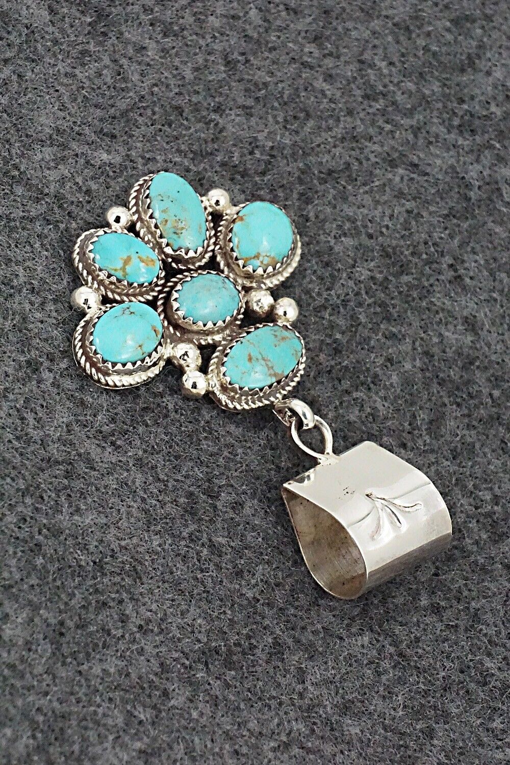 Turquoise & Sterling Silver Pendant - Ernest Hawthorne