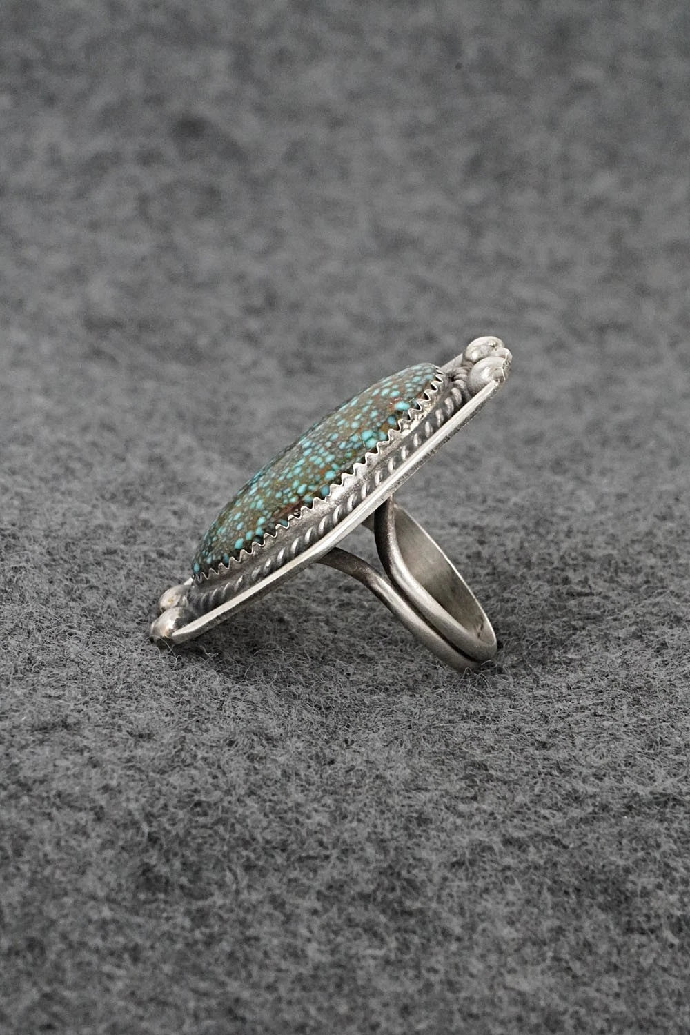 Turquoise & Sterling Silver Ring - Leslie Nez - Size 6.5