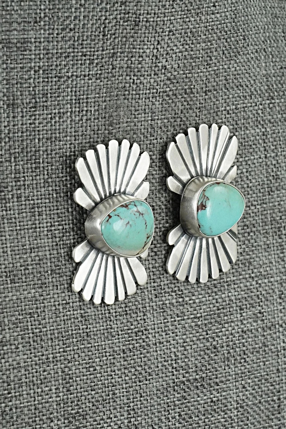 Turquoise & Sterling Silver Earrings - Mark Yazzie