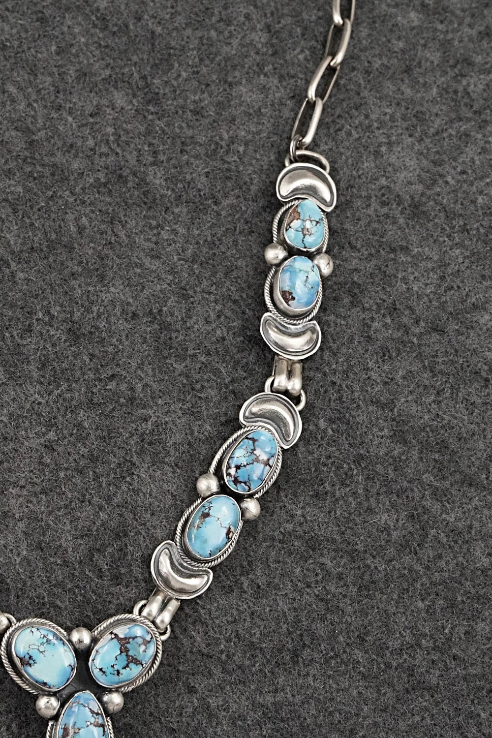 Turquoise & Sterling Silver Necklace and Earrings Set - Paul Livingston
