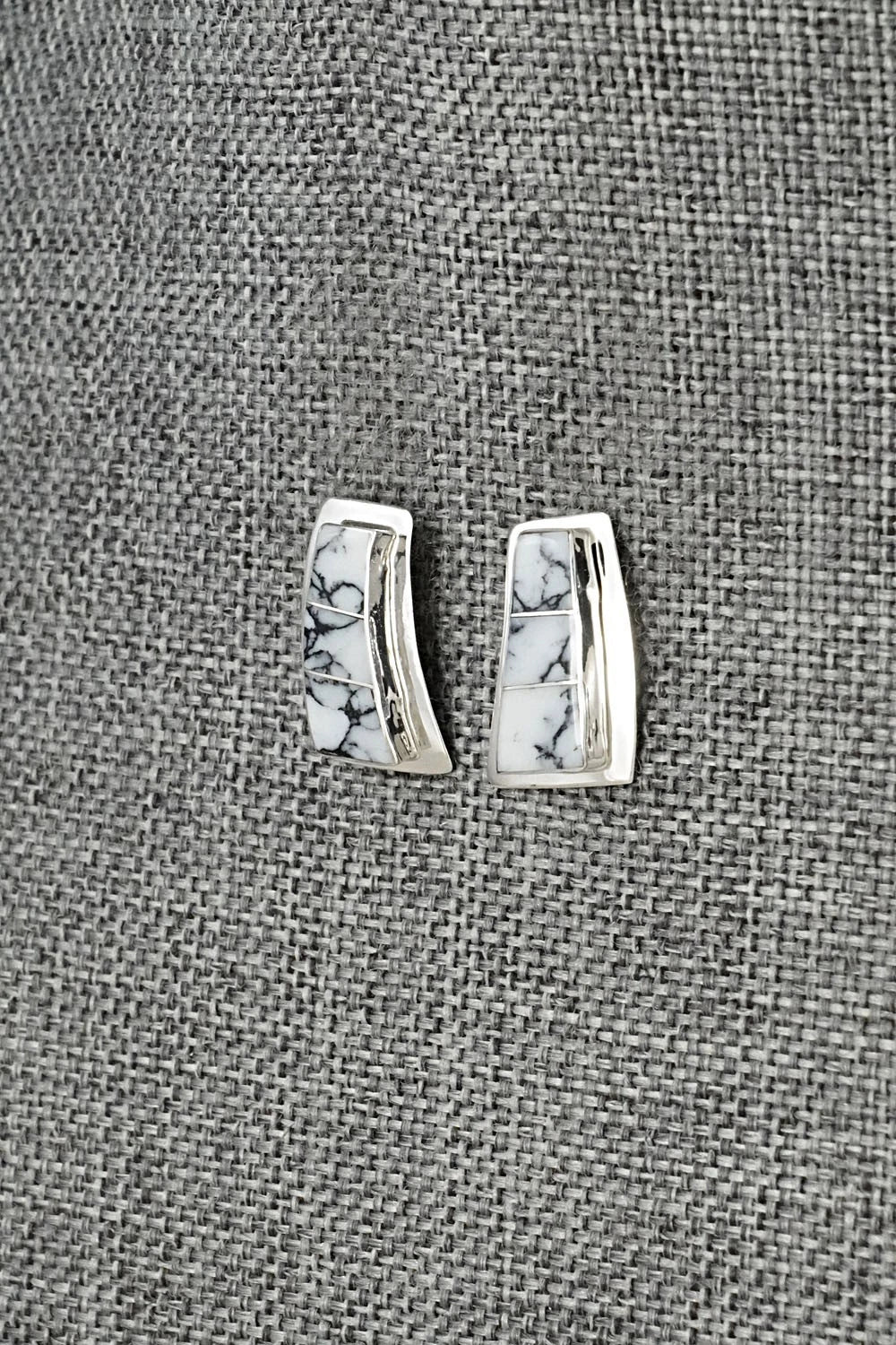 White Buffalo & Sterling Silver Earrings - Nathaniel Johnson
