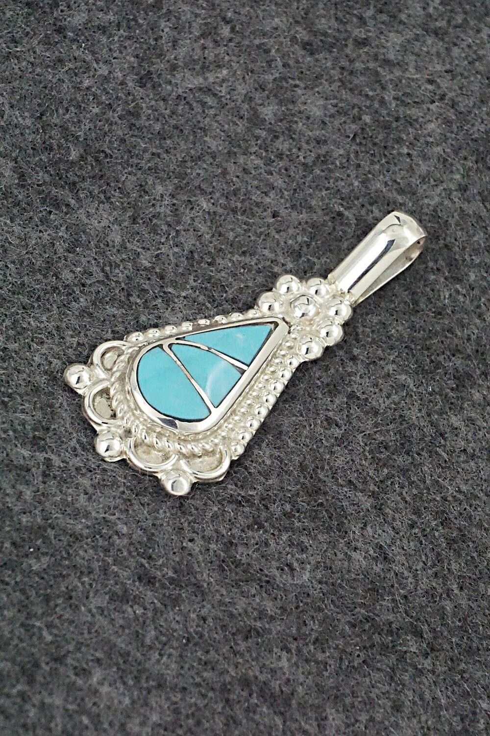 Turquoise & Sterling Silver Pendant - Juanita Yatsatie