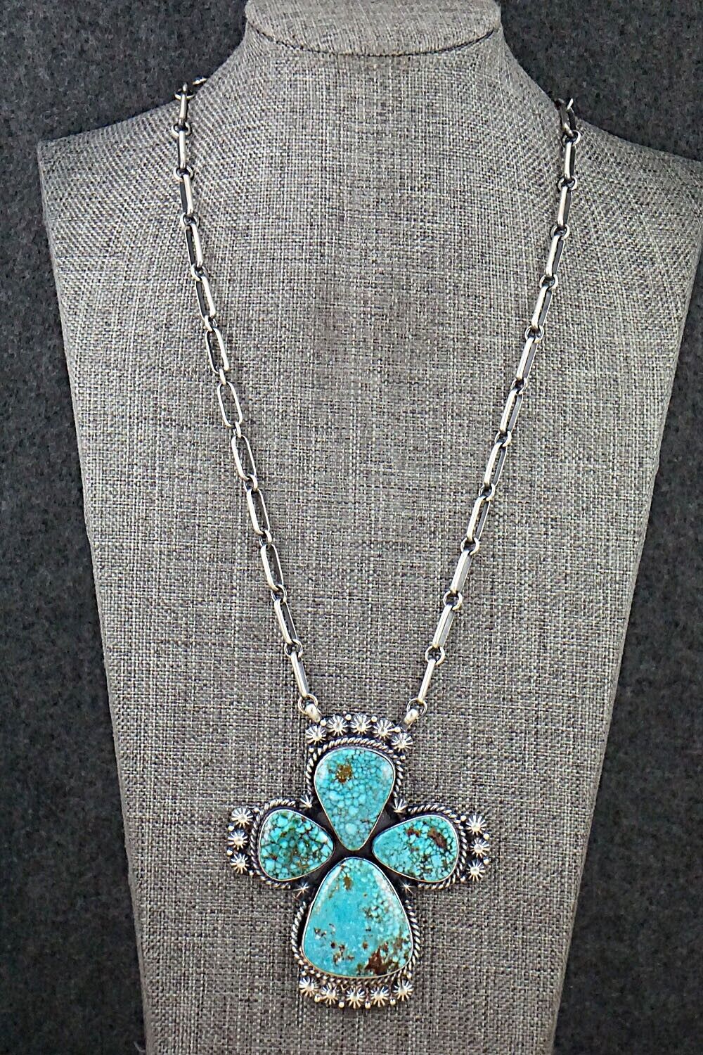 Turquoise & Sterling Silver Necklace - Raymond Delgarito