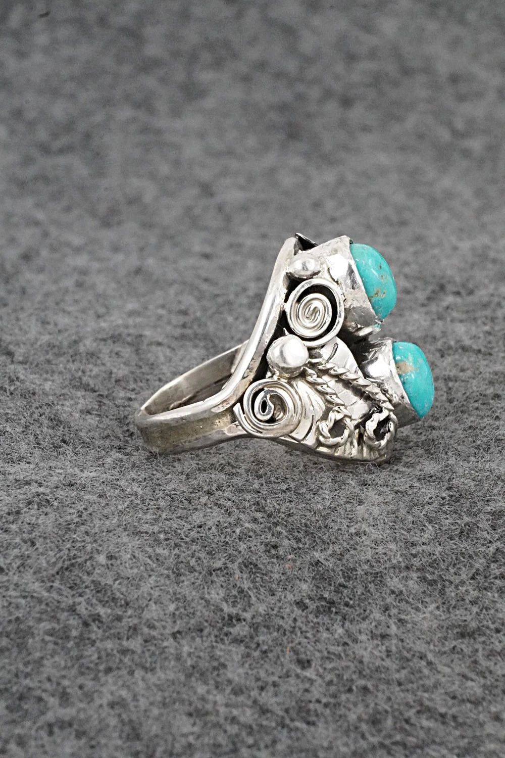 Turquoise & Sterling Silver Ring - Lauren Brown - Size 11
