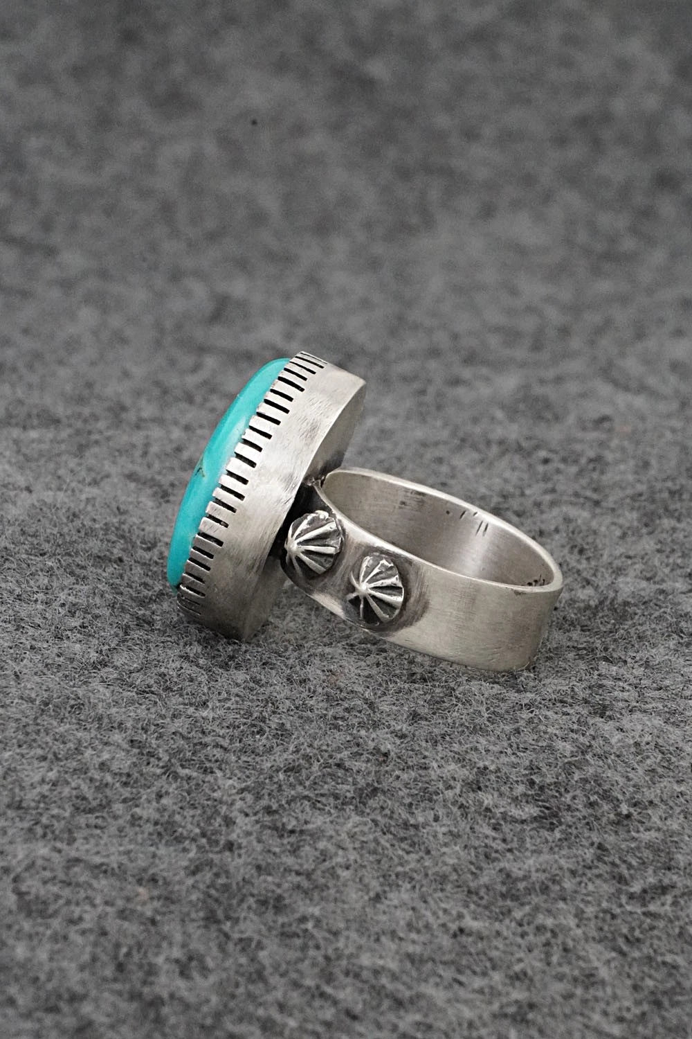 Turquoise & Sterling Silver Ring - Darrin Livingston - Size 8