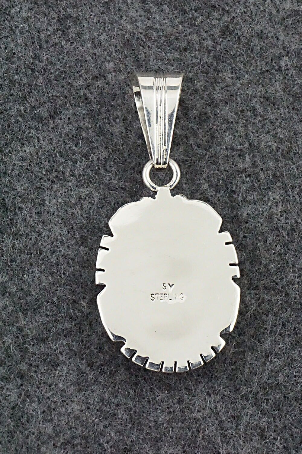 Gaspeite & Sterling Silver Pendant - Samuel Yellowhair
