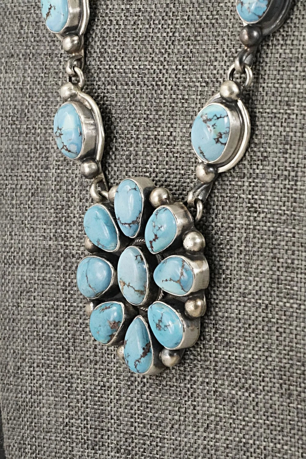 Turquoise & Sterling Silver Necklace and Earrings Set - Kathleen Livingston