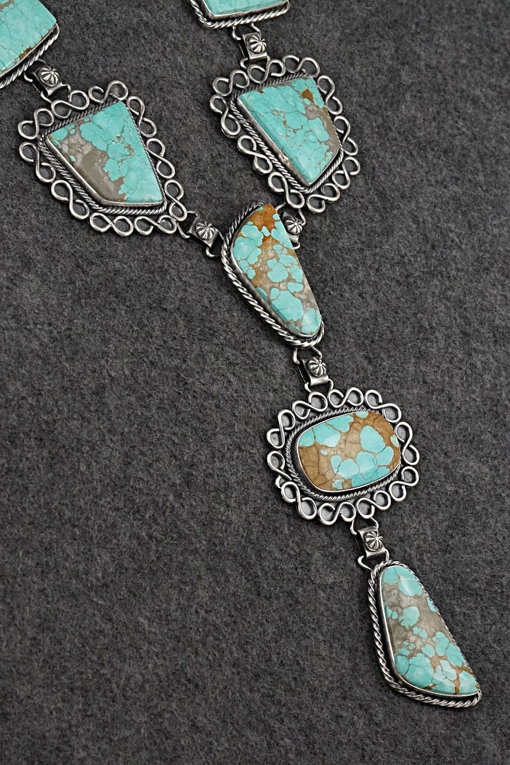 Turquoise & Sterling Silver Necklace and Earrings Set - Paul Livingston