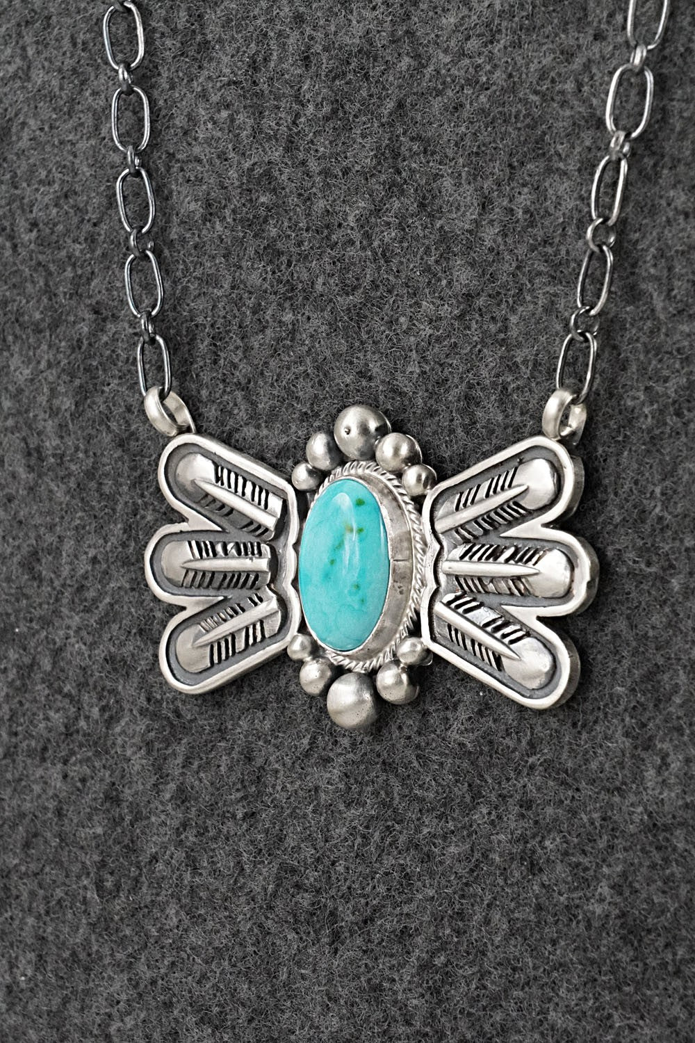 Turquoise & Sterling Silver Necklace - Verley Betone