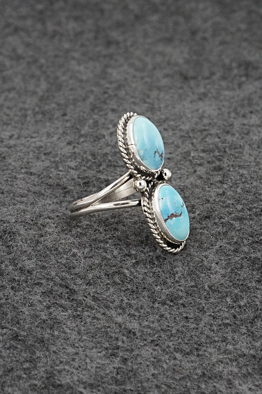 Turquoise & Sterling Silver Ring - Eugene Gruber - Size 9
