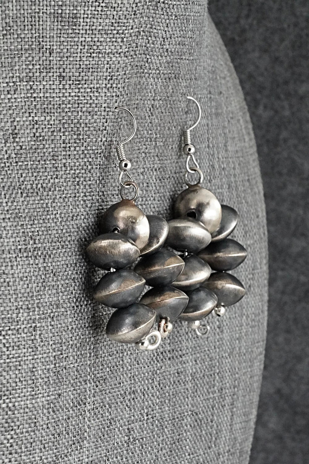 Sterling Silver Navajo Pearl Earrings - Ashanti Nez