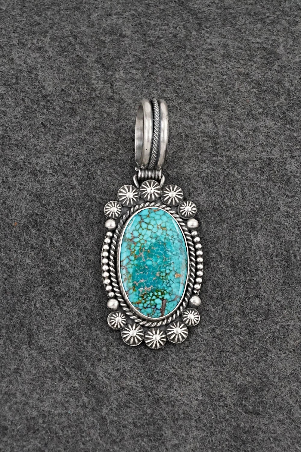 Turquoise & Sterling Silver Pendant - Michael Calladitto