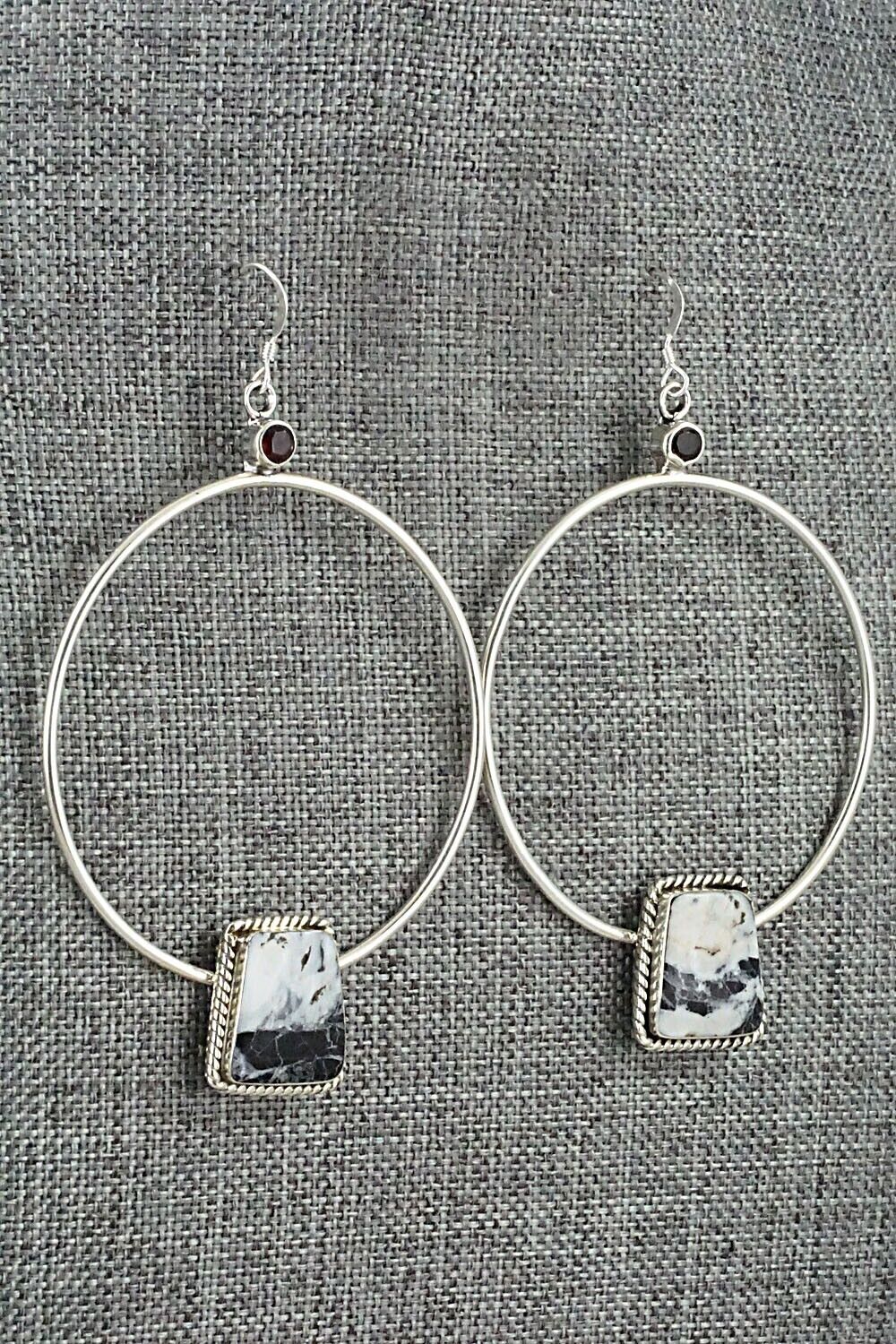 White Buffalo & Sterling Silver Earrings - Lucinda Sardo