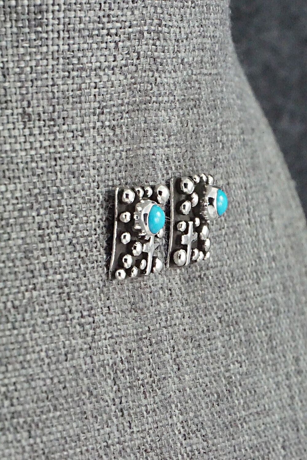Turquoise & Sterling Silver Earrings - Akee Douglas