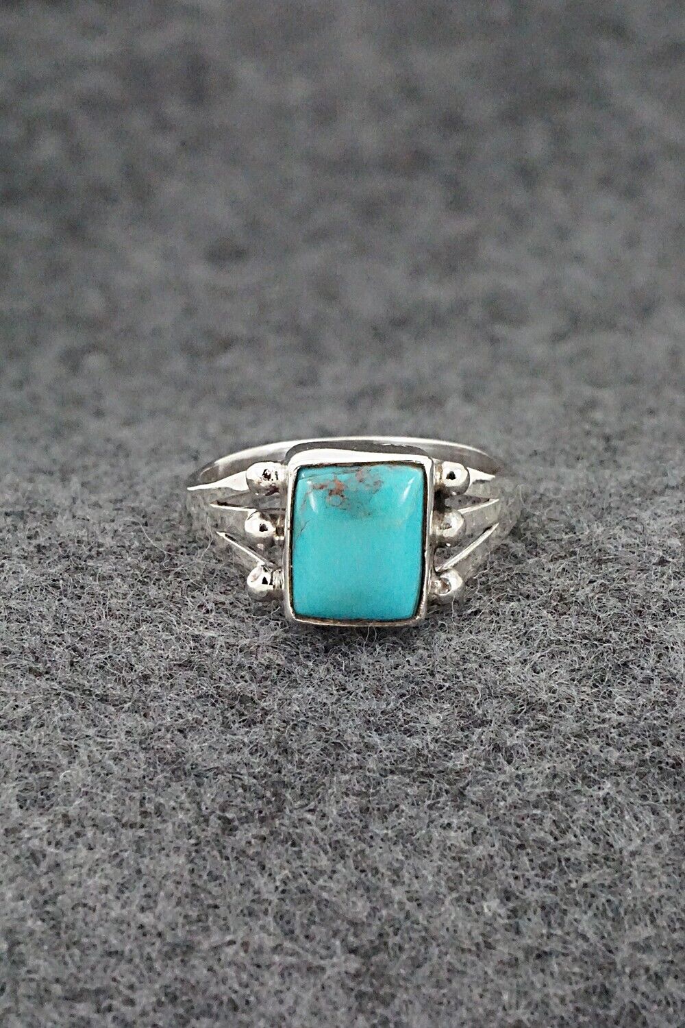 Turquoise & Sterling Silver Ring - Jerryson Henio - Size 7.75